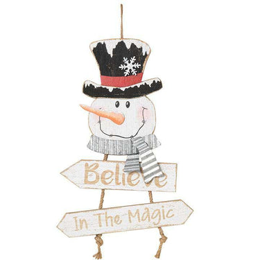 Believe In Magic Snowman Sign - The Fox Decor